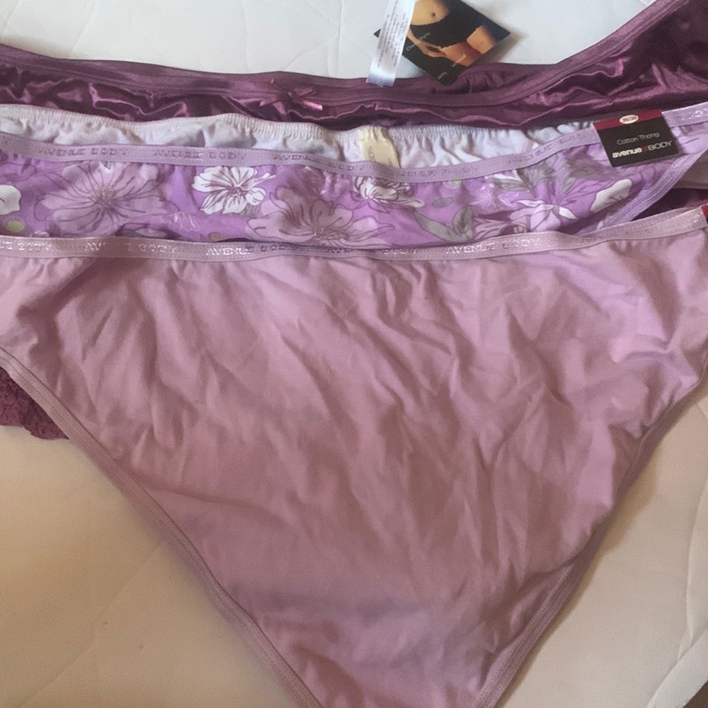 NWT MIX BRAND 3 PC PURPLE UNDERWEAR LOT SZ 26/28